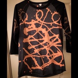 Acid wash baseball t-shirt